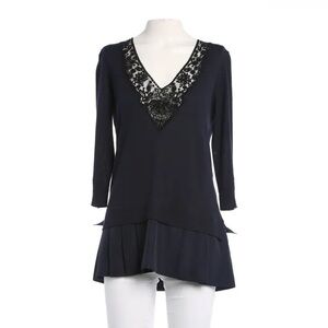 MaxMara Weekend Elegant Silk & Lace V-Neck Women's Tunic Top Pleated Ruffles